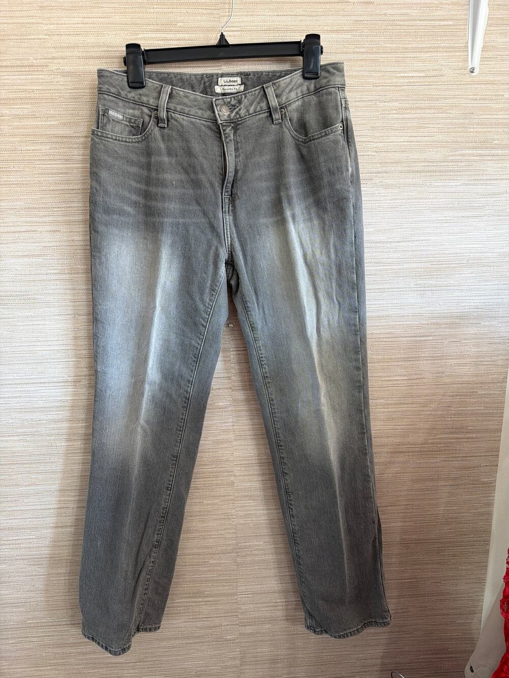 L. L. Bean Women's Favorite Fit Grey Flannel Lined Jeans size 8